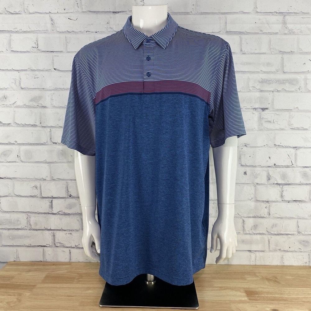 Vineyard Vines Shirt Men's Extra Large XL Polo‎ Blue Short Sleeve Performance